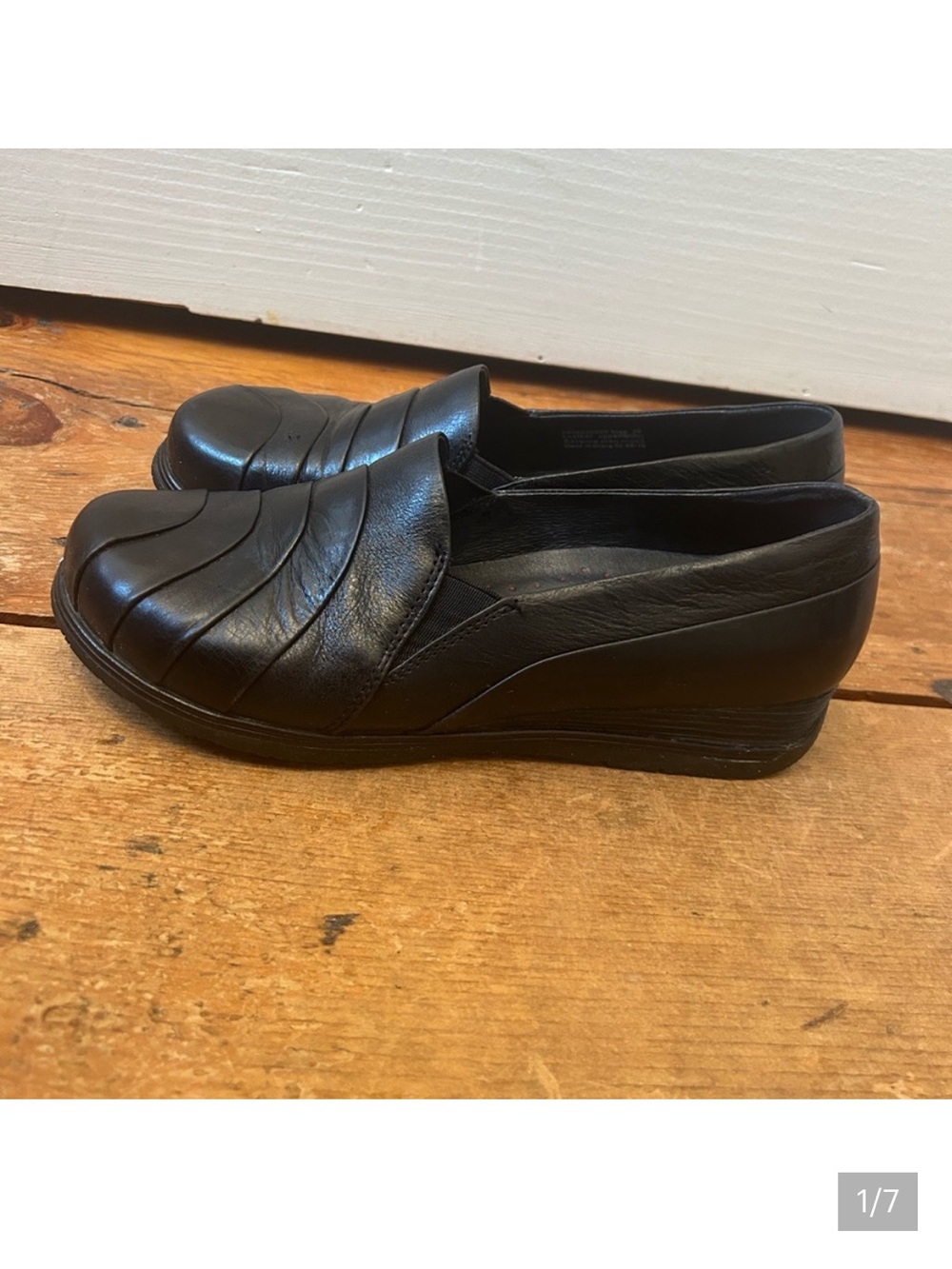 Dansko PIA Black Loafers with Slip-On Design and Wedge Sole
